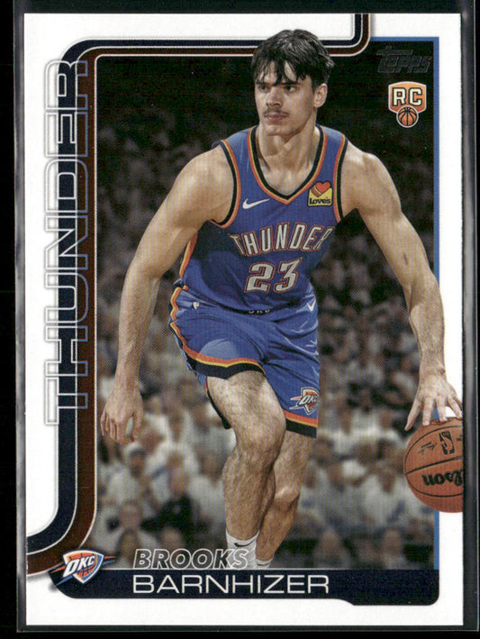 Brooks Barnhizer 2025-26 Topps #245 RC Oklahoma City Thunder front