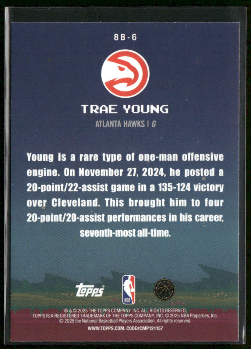 Trae Young 2025-26 Topps - 8-Bit Ballers #8B-6 Atlanta Hawks back