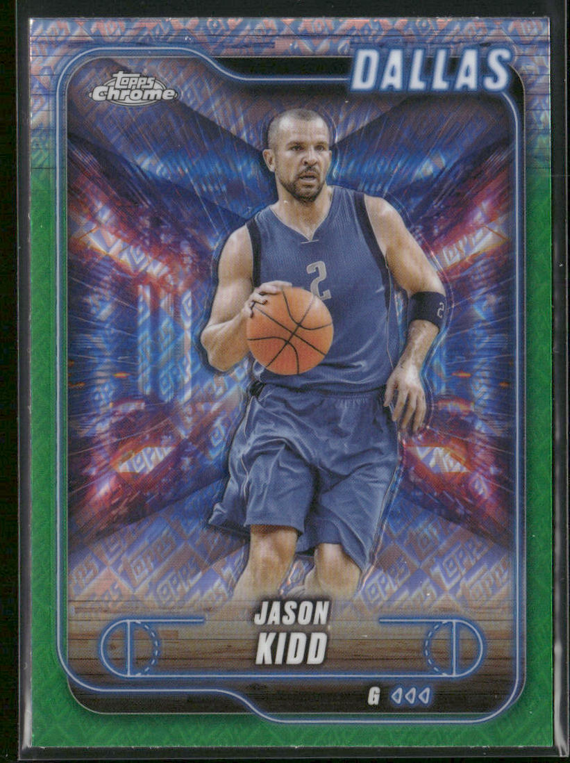 Jason Kidd 2024-25 Topps Chrome Topps Green Refractor #129 Dallas Mavericks