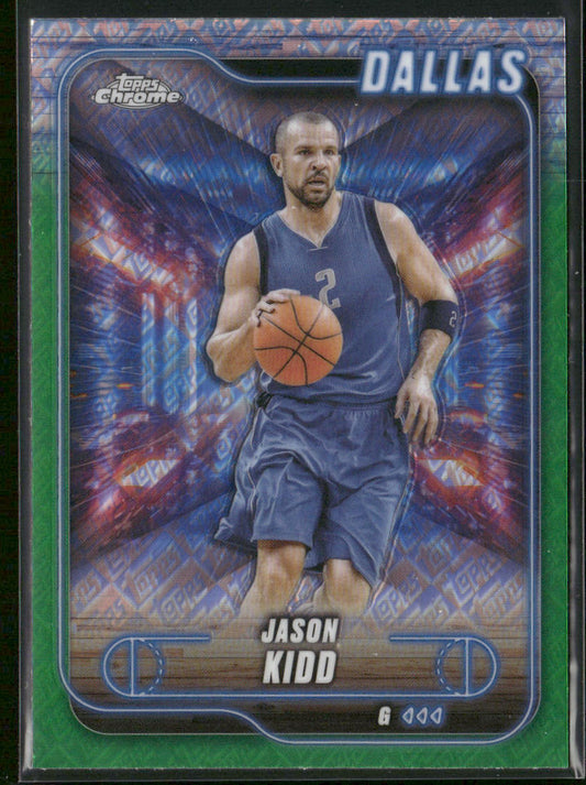 Jason Kidd 2024-25 Topps Chrome Topps Green Refractor #129 Dallas Mavericks