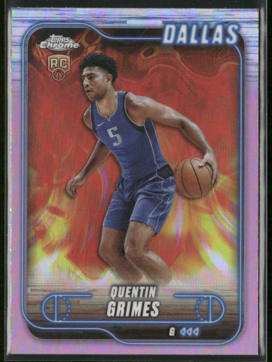 Quentin Grimes 2024-25 Topps Chrome Pink Refractor #163 RC Dallas Mavericks