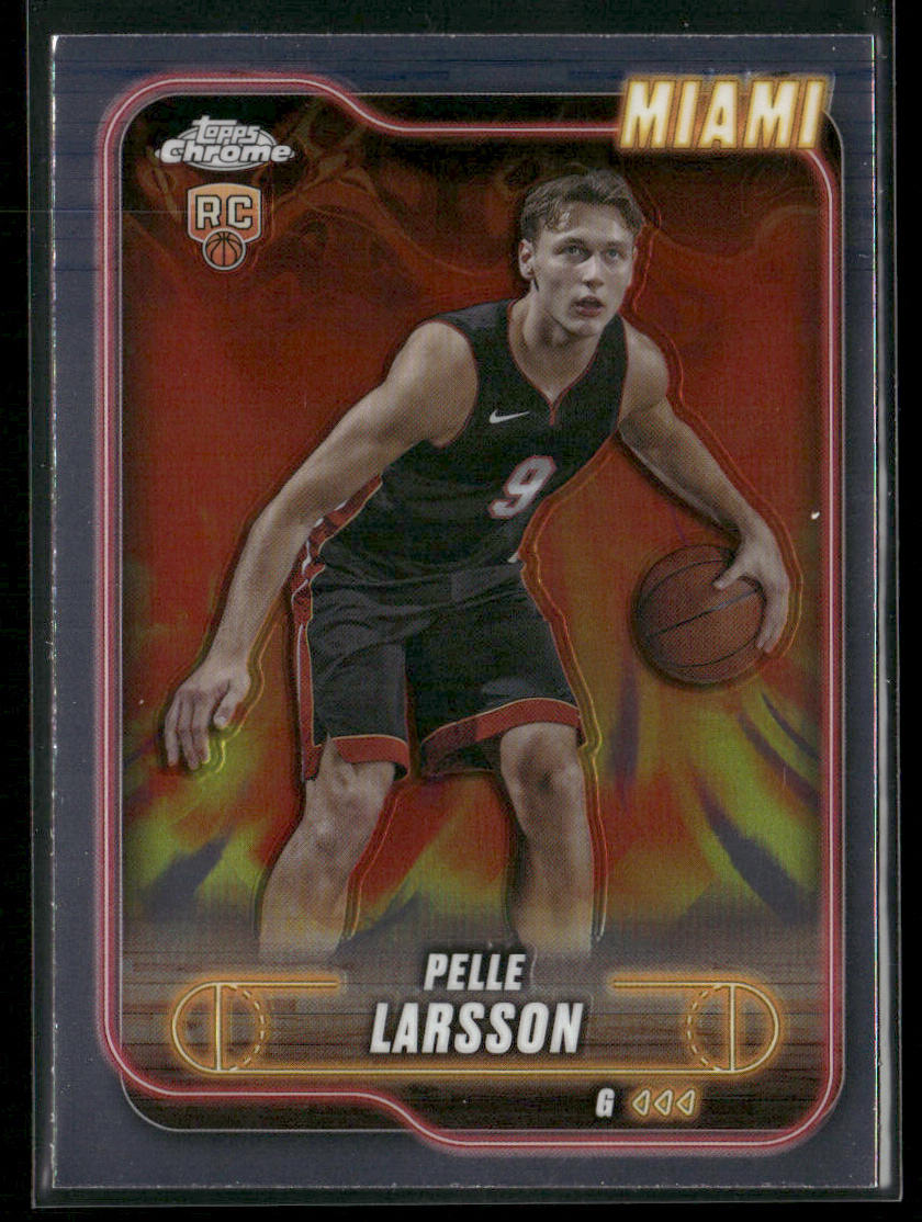 Pelle Larsson 2024-25 Topps Chrome #166 RC Miami Heat front