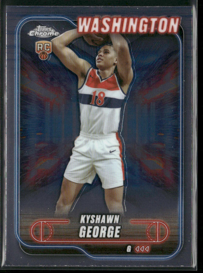 Kyshawn George 2024-25 Topps Chrome #158 RC Washington Wizards front