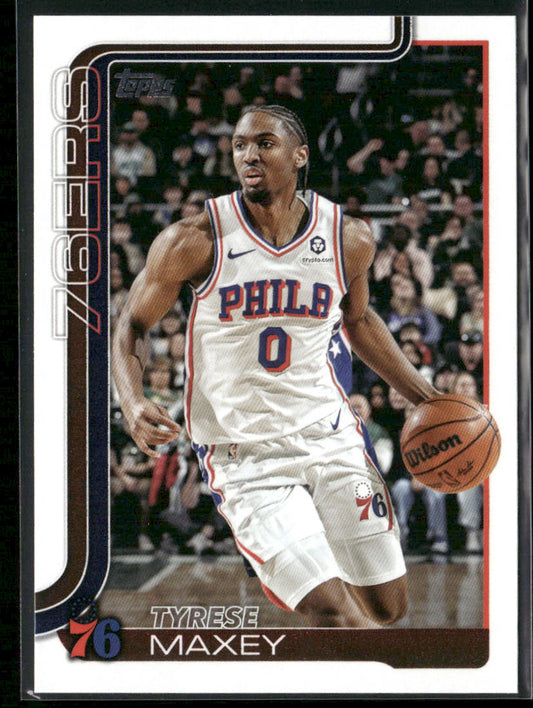 Tyrese Maxey 2025-26 Topps #21 Philadelphia 76ers front