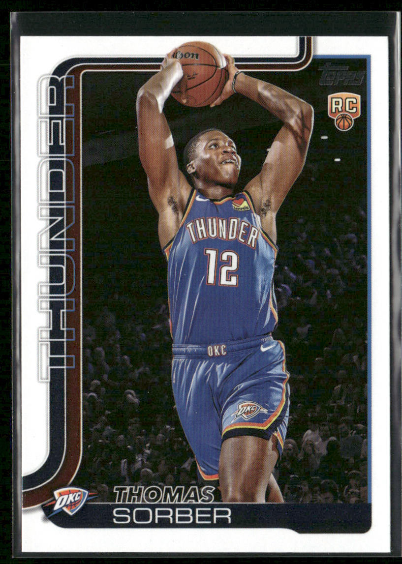 Thomas Sorber 2025-26 Topps #215 RC Oklahoma City Thunder front