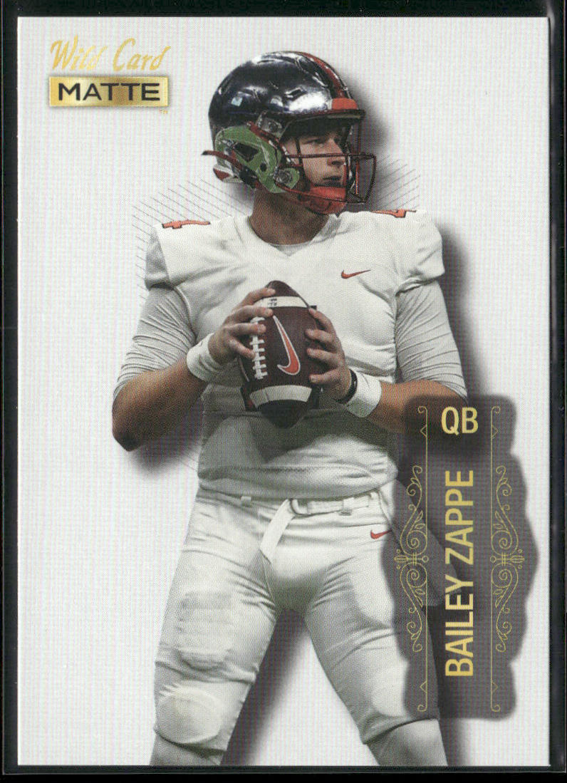 Bailey Zappe 2022 Wild Card Matte White #MB-5 Western Kentucky Hilltoppers