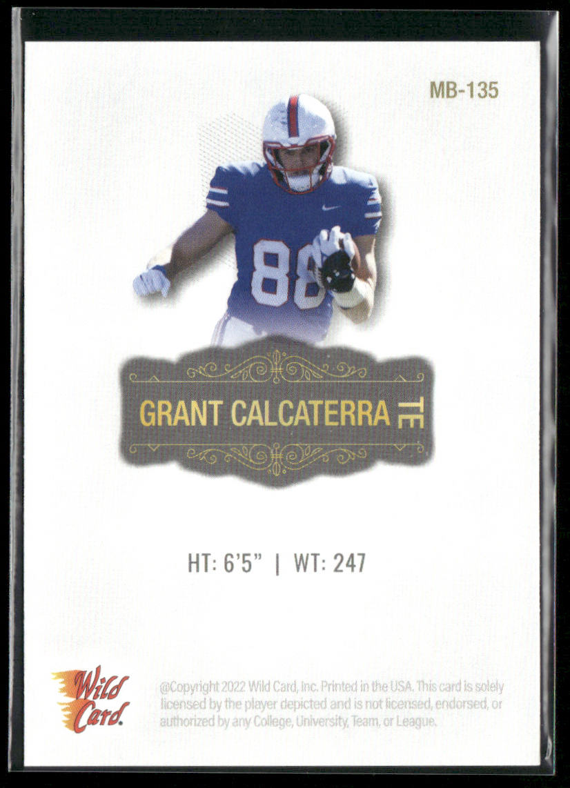 Grant Calcaterra 2022 Wild Card Matte White #MB-135 SMU Mustangs