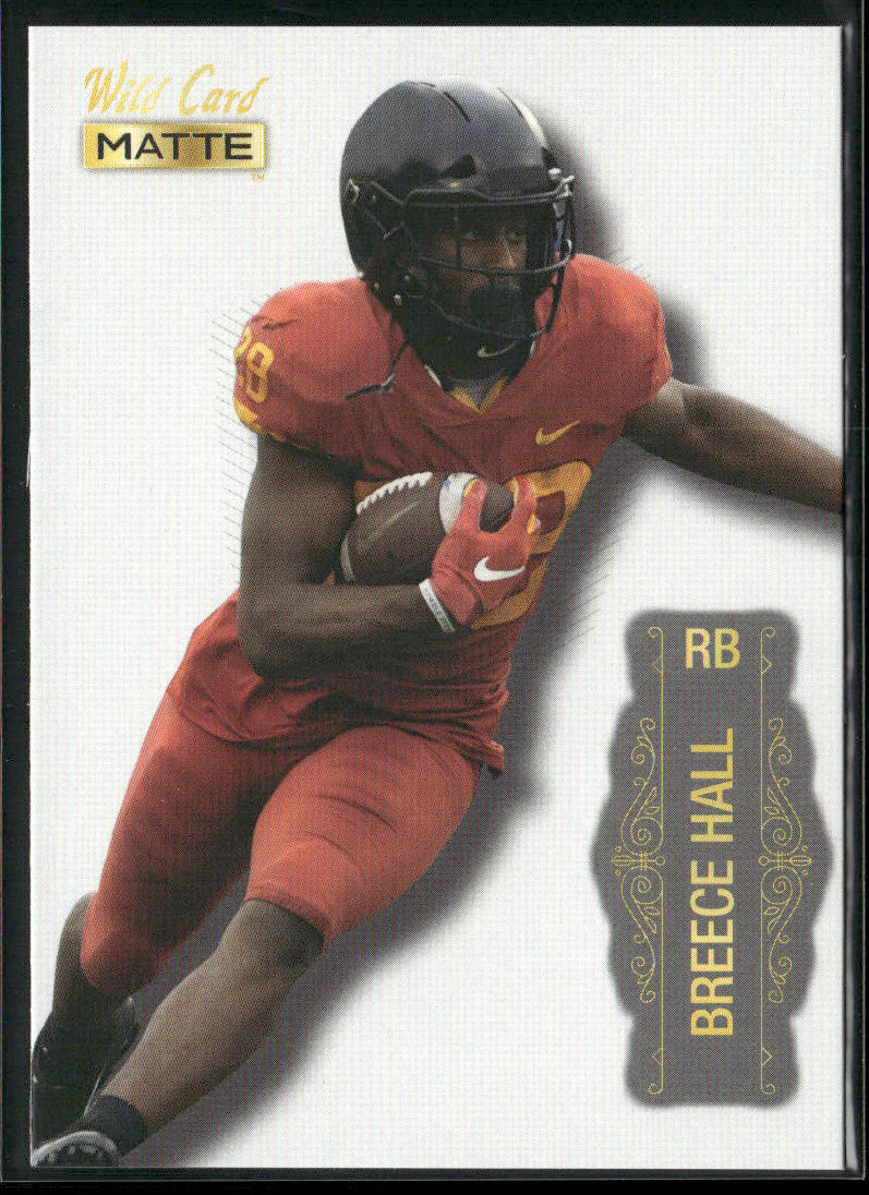 Breece Hall 2022 Wild Card Matte White #MB-6 Iowa State Cyclones back