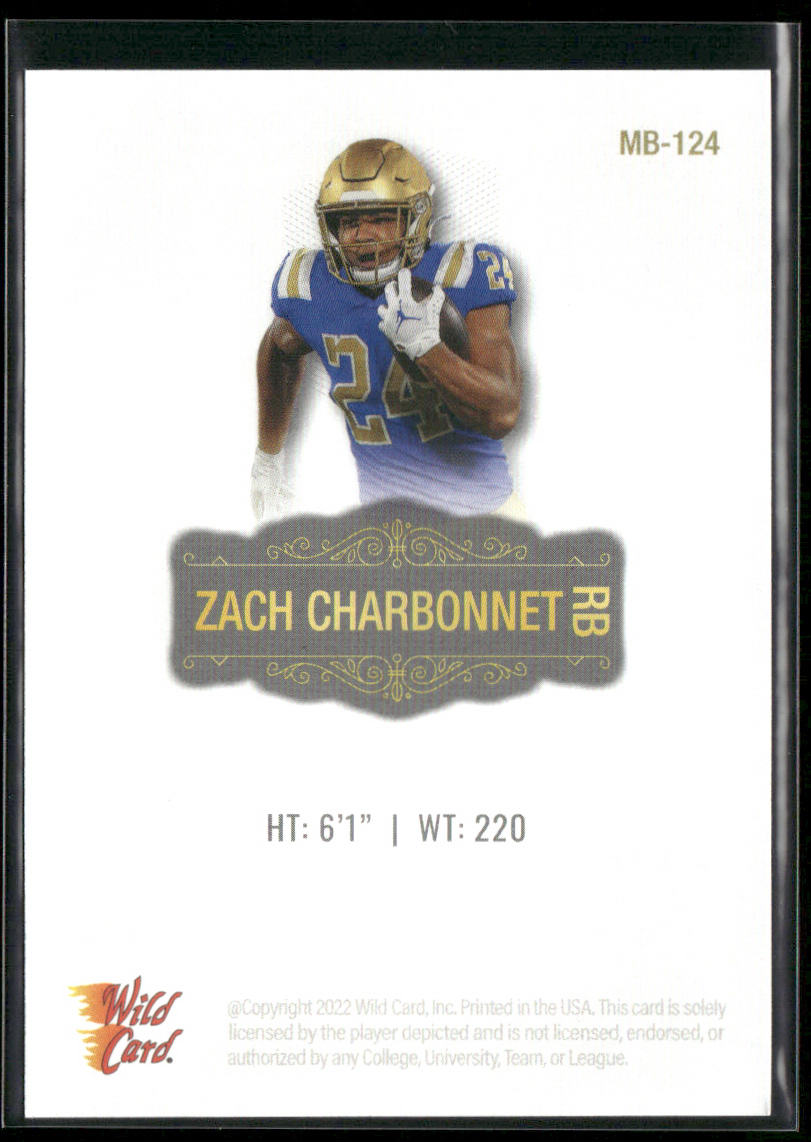 Zach Charbonnet 2022 Wild Card Matte White #MB-124 UCLA Bruins