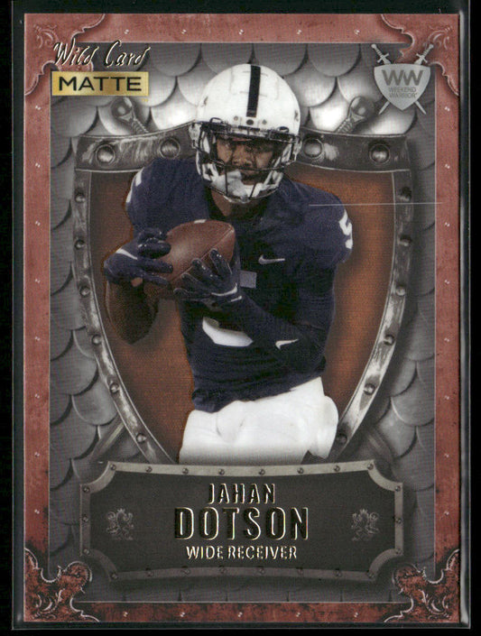 Jahan Dotson 2022 Wild Card Matte Weekend Warrior Crimson/White/Orange #WW-22