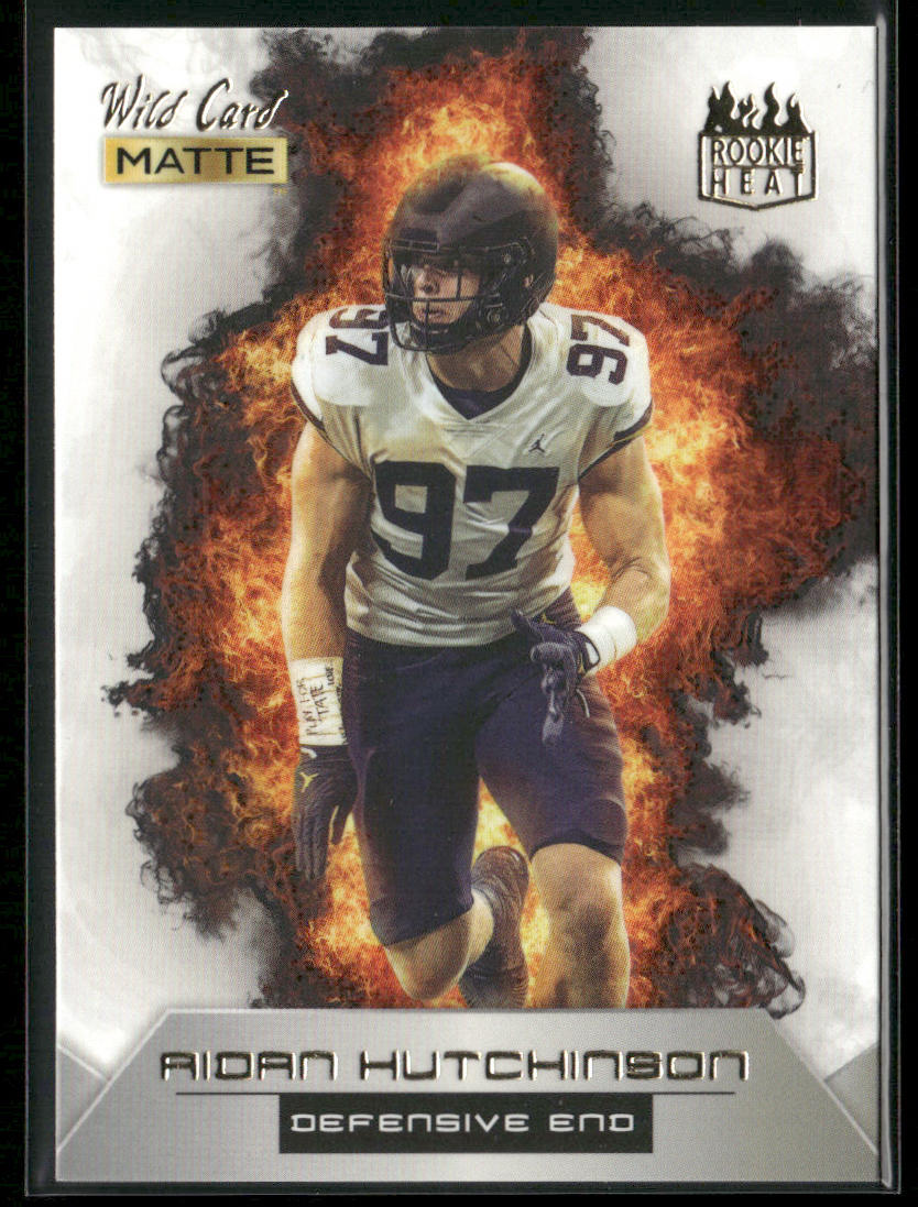 Aidan Hutchinson 2022 Wild Card Matte Rookie Heat White/Orange #RH-2 Wolverines