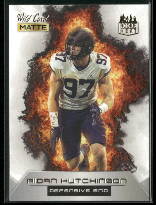 Aidan Hutchinson 2022 Wild Card Matte Rookie Heat White/Orange #RH-2 Wolverines