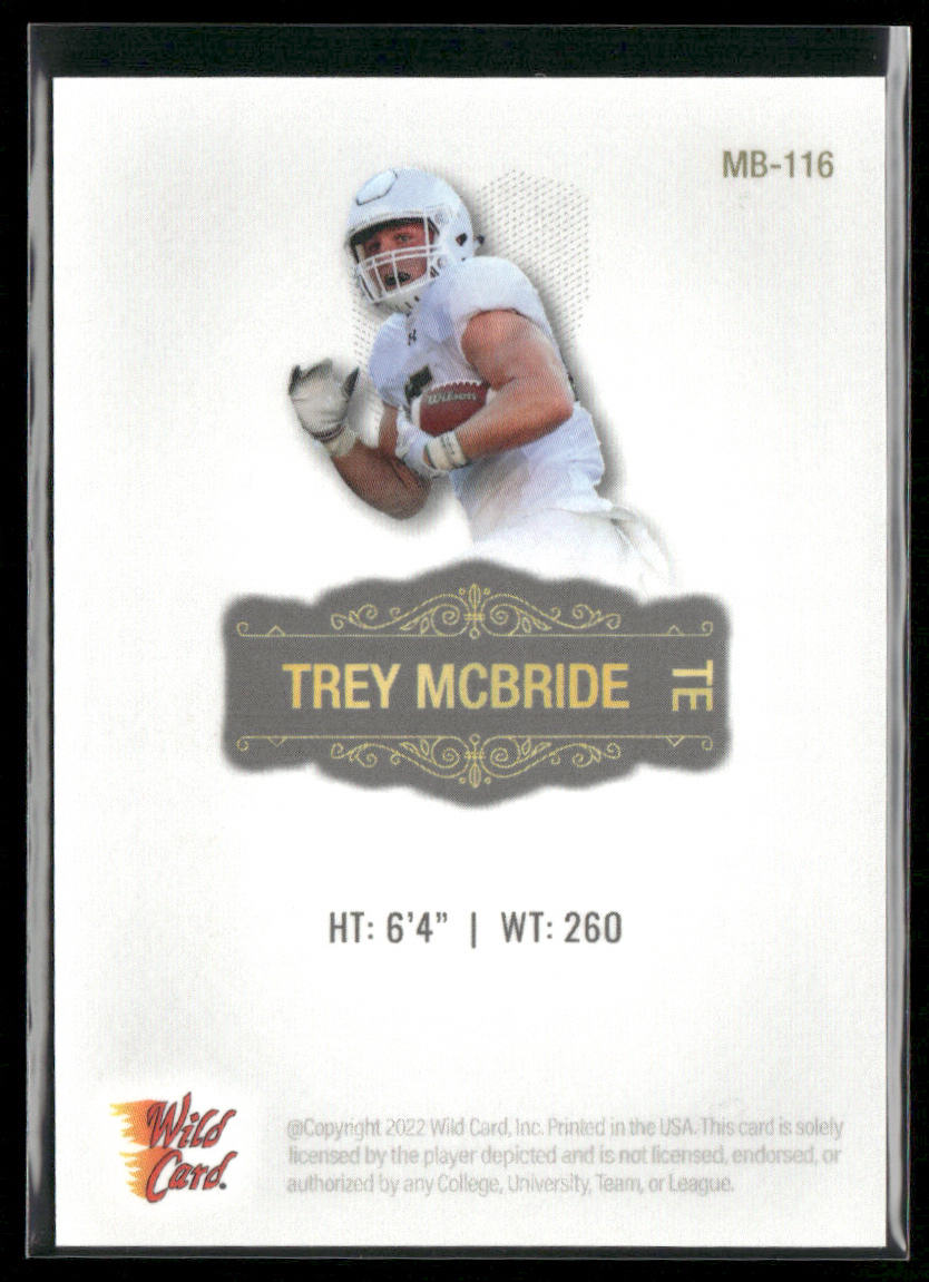 Trey McBride 2022 Wild Card Matte Touch Football White Pattern One #MB-116 SN