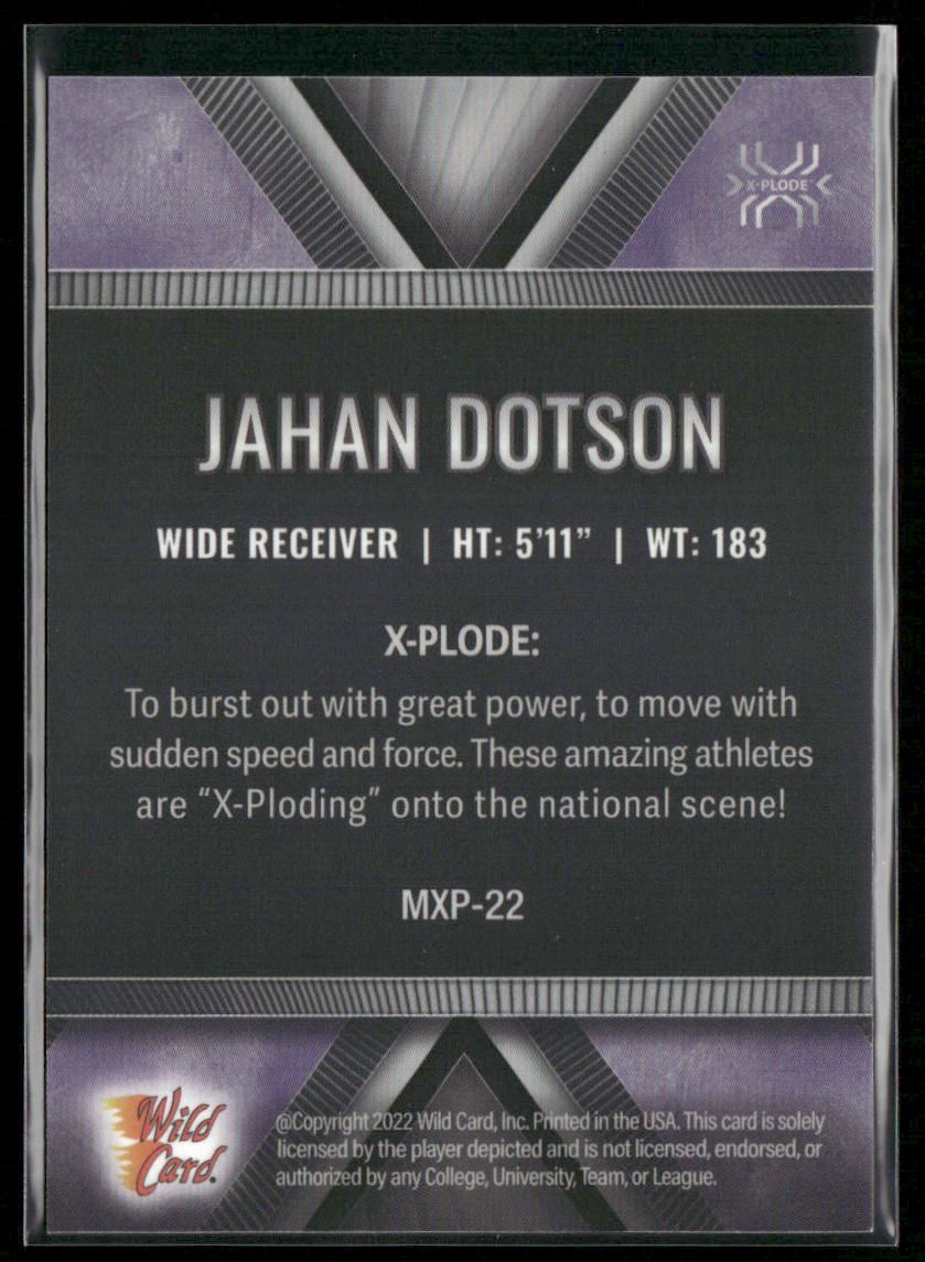 Jahan Dotson 2022 Wild Card Matte X-Plode White/Purple X #MXP-22 Nittany Lions