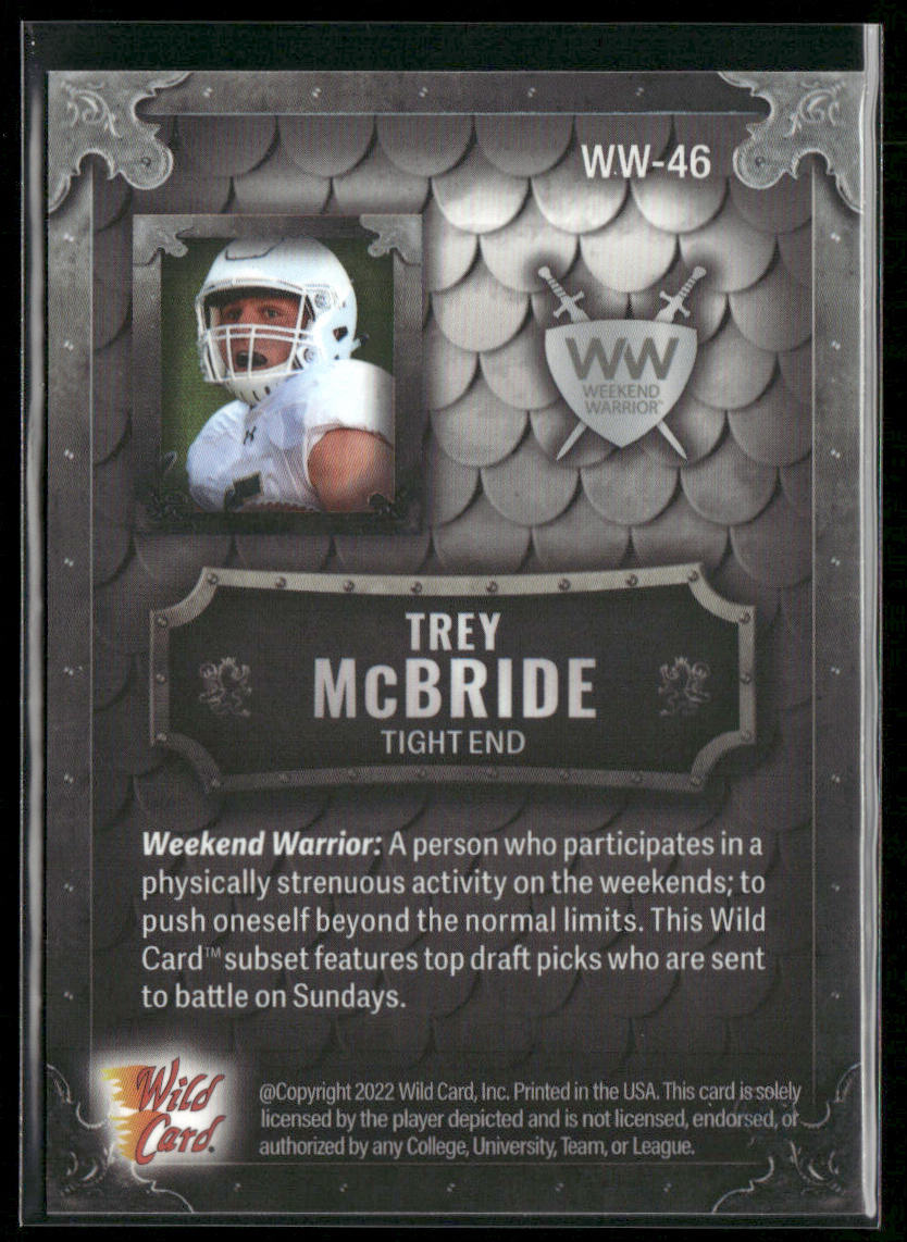 Trey McBride 2022 Wild Card Matte Weekend Warrior Silver/White/Green #WW-46