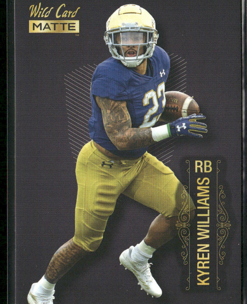 Kyren Williams 2022 Wild Card Matte Black #MB-78 Notre Dame Fighting Irish