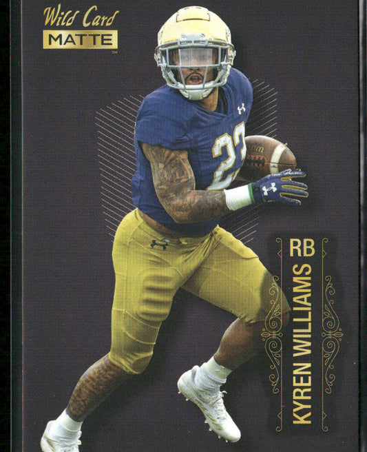 Kyren Williams 2022 Wild Card Matte Black #MB-78 Notre Dame Fighting Irish