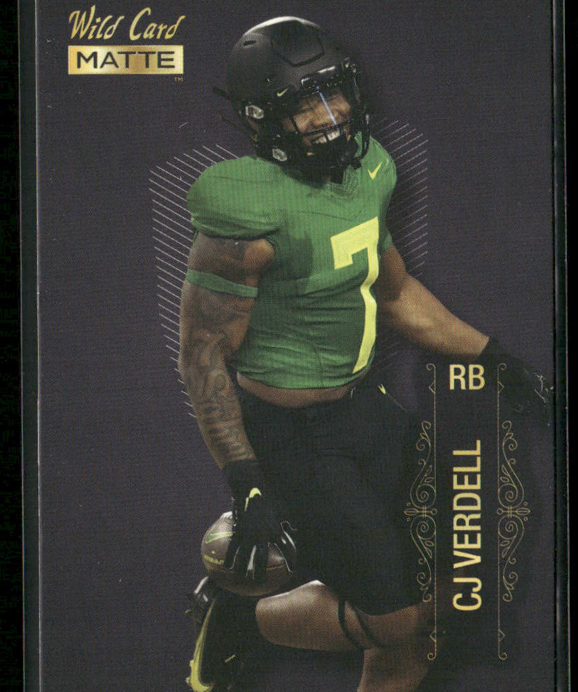 C.J. Verdell 2022 Wild Card Matte Black #MB-18 Oregon Ducks