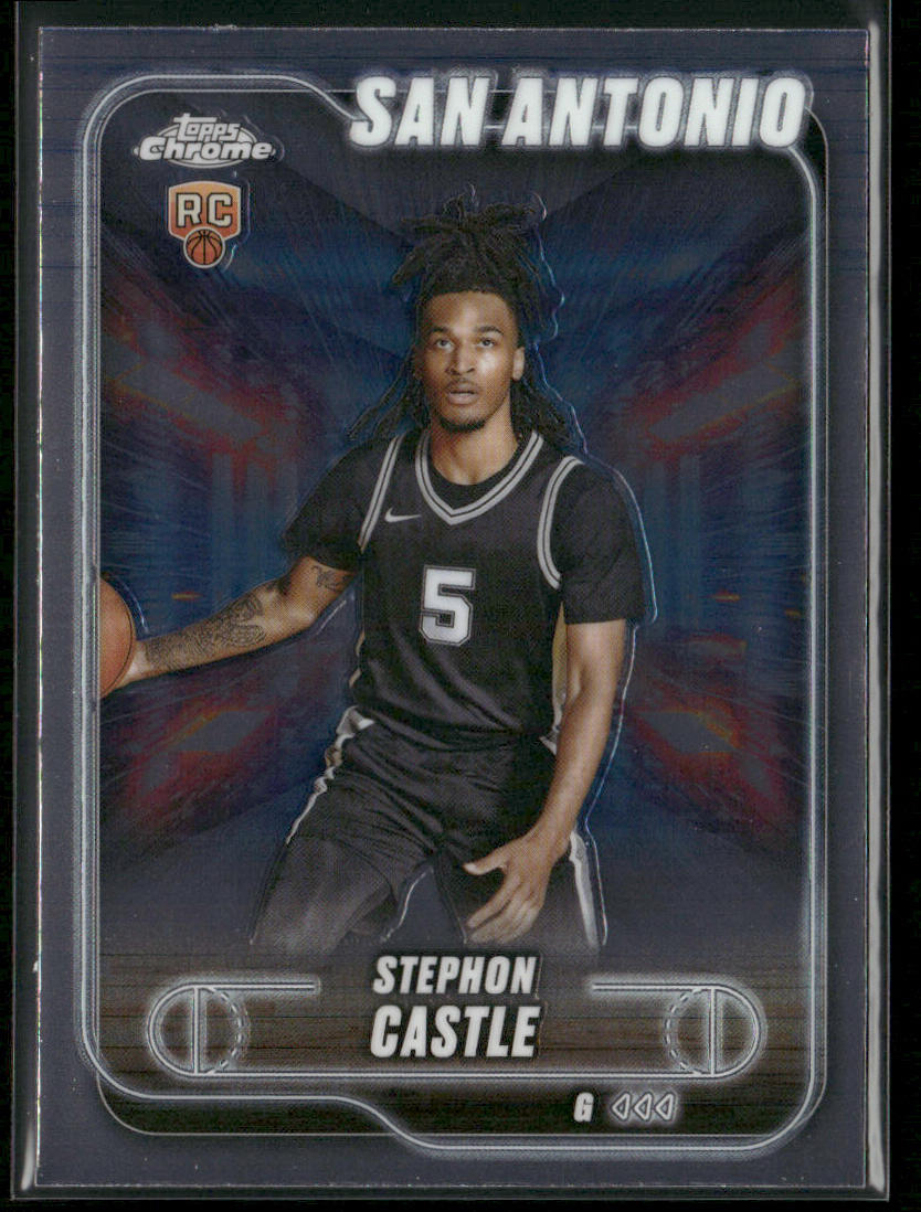 Stephon Castle 2024-25 Topps Chrome #122 RC San Antonio Spurs back