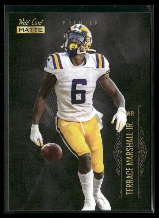 Terrace Marshall Jr. 2021 Wild Card Matte White Black #MBC-13 LSU Tigers