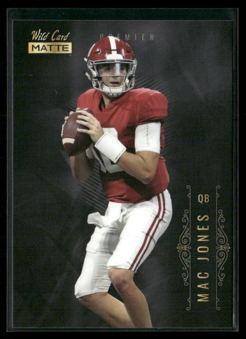 Mac Jones 2021 Wild Card Matte White Black #MBC-3 Alabama Crimson Tide front