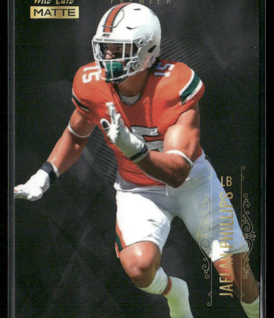 Jaelan Phillips 2021 Wild Card Matte White Black #MBC-29 Miami Hurricanes