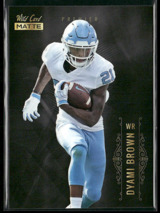 Dyami Brown 2021 Wild Card Matte White Black #MBC-51 North Carolina Tar Heels