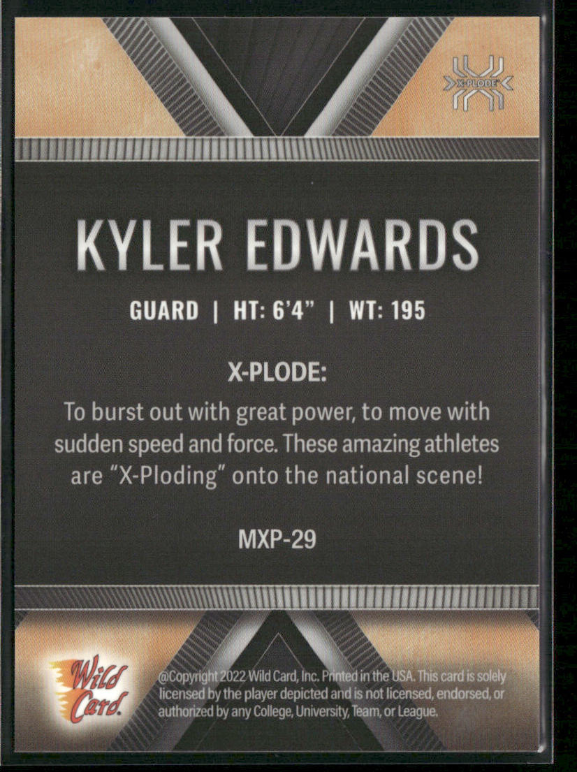 Kyler Edwards 2022 Wild Card Matte X-Plode Black/Orange X #MXP-29