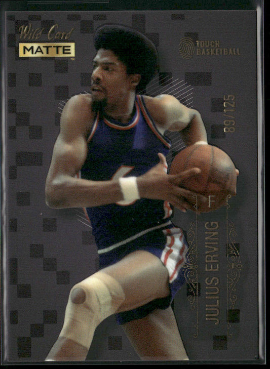 Julius Erving 2022 Wild Card Matte Touch Black Pattern 2 #MB-43 SN 76ers