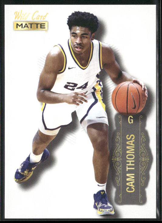 Cam Thomas 2022 Wild Card Matte White #MB-12 Brooklyn Nets front
