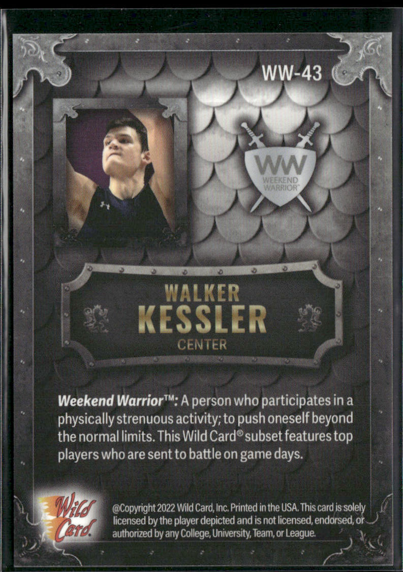 Walker Kessler 2022 Wild Card Matte Weekend Warrior Silver/White/Purple #WW-43