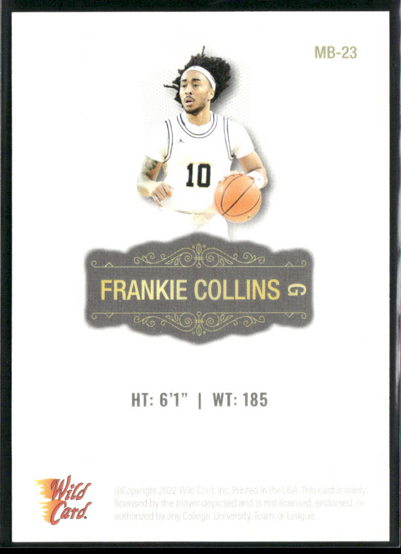 Frankie Collins 2022 Wild Card Matte White #MB-23 Michigan Wolverines back