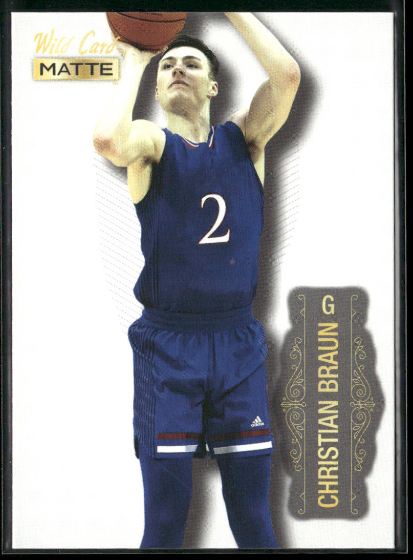 Christian Braun 2022 Wild Card Matte White #MB-13 Kansas Jayhawks front