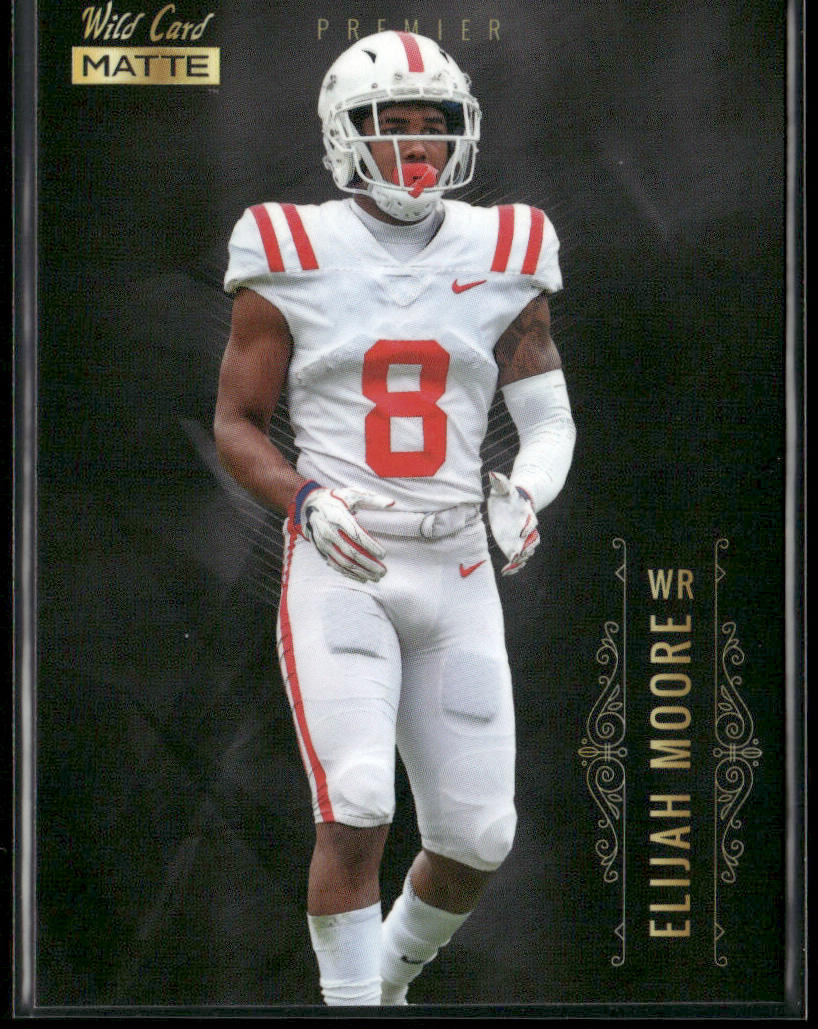 Elijah Moore 2021 Wild Card Matte White Black #MBC-37 Ole Miss Rebels