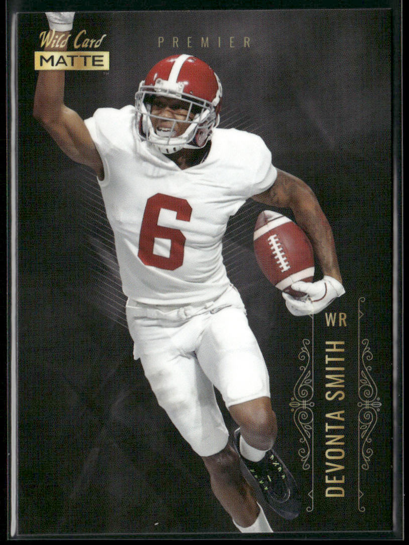 Devonta Smith 2021 Wild Card Matte White Black #MBC-7 Alabama Crimson Tide