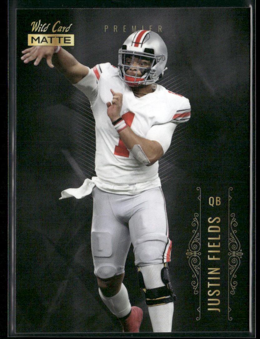 Justin Fields 2021 Wild Card Matte White Black #MBC-2 Ohio State Buckeyes