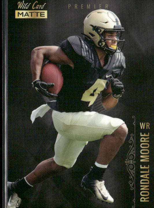Rondale Moore 2021 Wild Card Matte White Black #MBC-41 Purdue Boilermakers