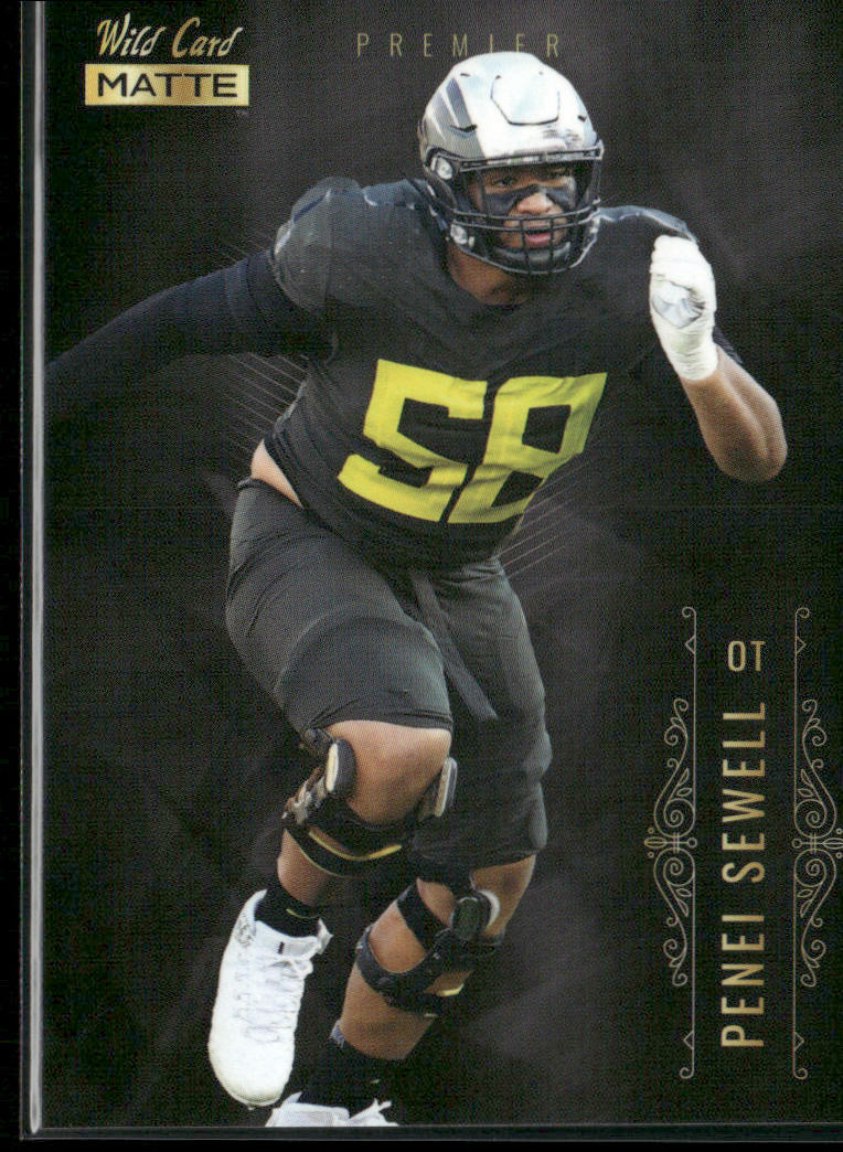 Penei Sewell 2021 Wild Card Matte White Black #MBC-17 Oregon Ducks