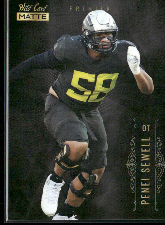 Penei Sewell 2021 Wild Card Matte White Black #MBC-17 Oregon Ducks