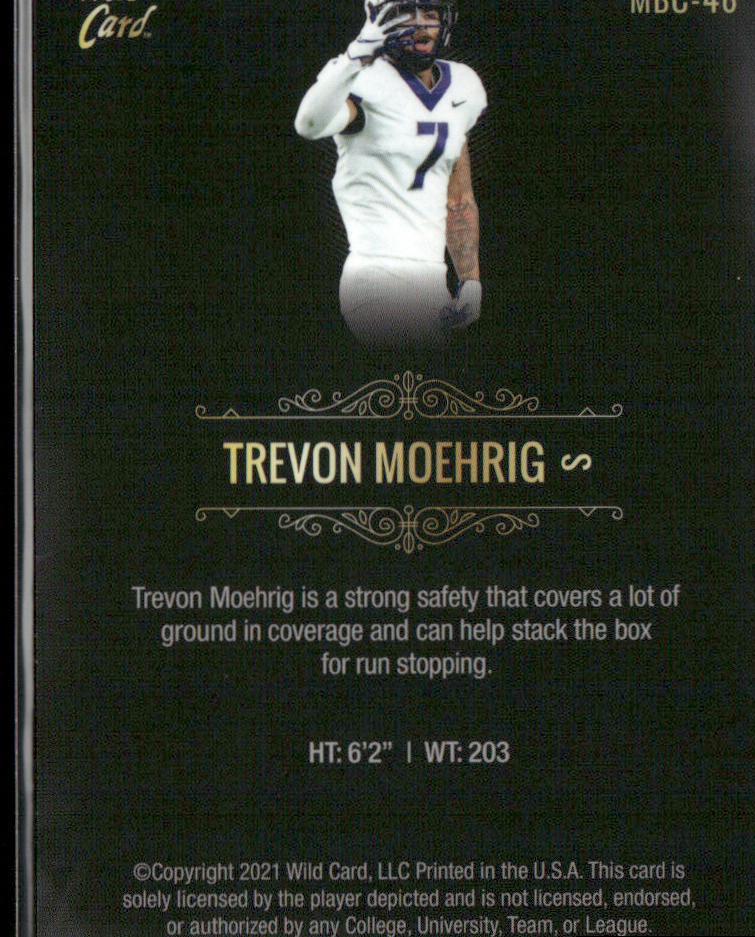 Trevon Moehrig 2021 Wild Card Matte White Black #MBC-46 TCU Horned Frogs