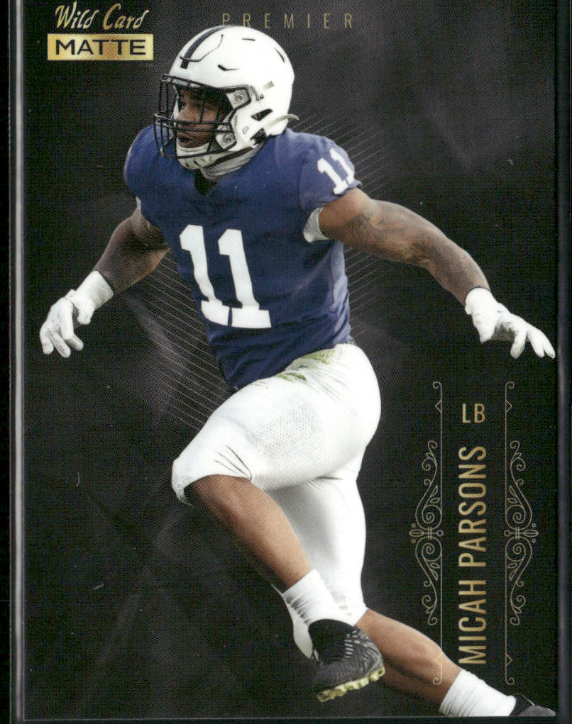 Micah Parsons 2021 Wild Card Matte White Black #MBC-18 Penn State Nittany Lions front