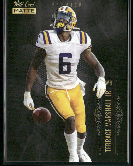 Terrace Marshall Jr. 2021 Wild Card Matte White Black #MBC-13 LSU Tigers front
