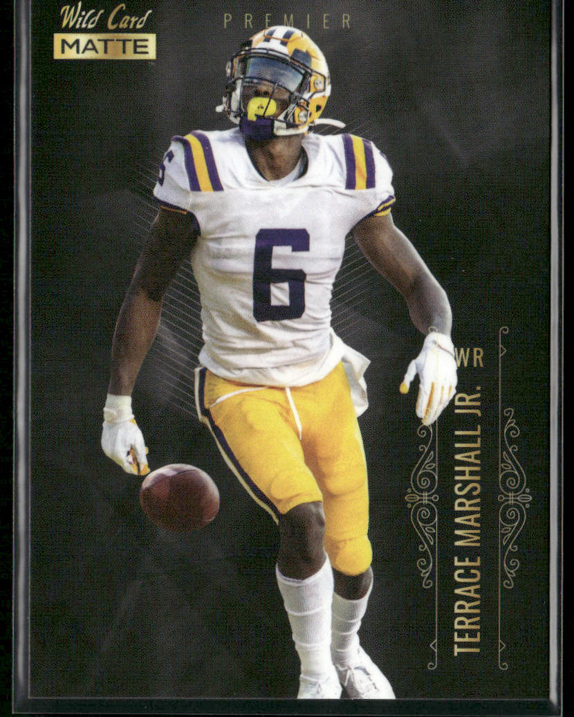 Terrace Marshall Jr. 2021 Wild Card Matte White Black #MBC-13 LSU Tigers front