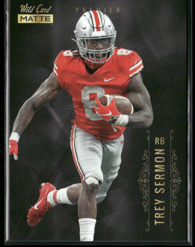 Trey Sermon 2021 Wild Card Matte White Black #MBC-54 Ohio State Buckeyes front