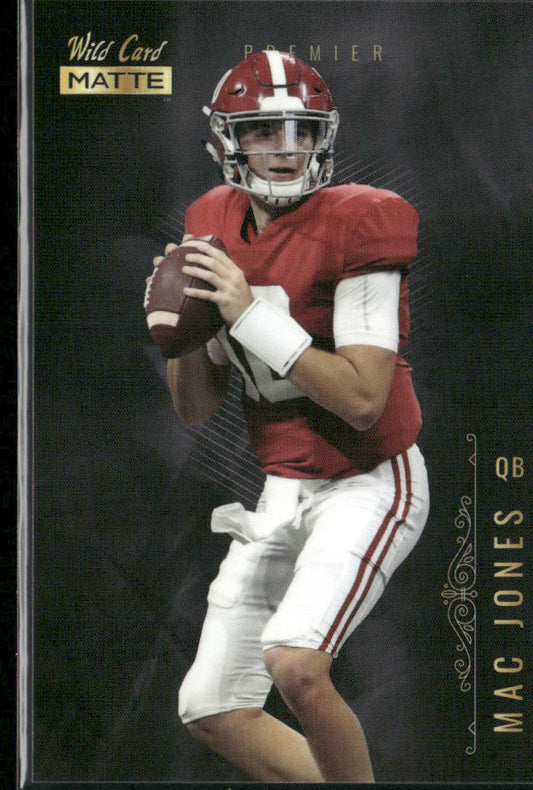 Mac Jones 2021 Wild Card Matte White Black #MBC-3 Alabama Crimson Tide front