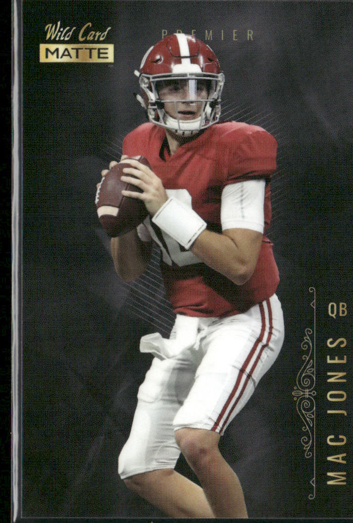 Mac Jones 2021 Wild Card Matte White Black #MBC-3 Alabama Crimson Tide front