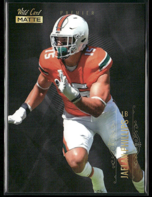 Jaelan Phillips 2021 Wild Card Matte White Black #MBC-29 Miami Hurricanes front