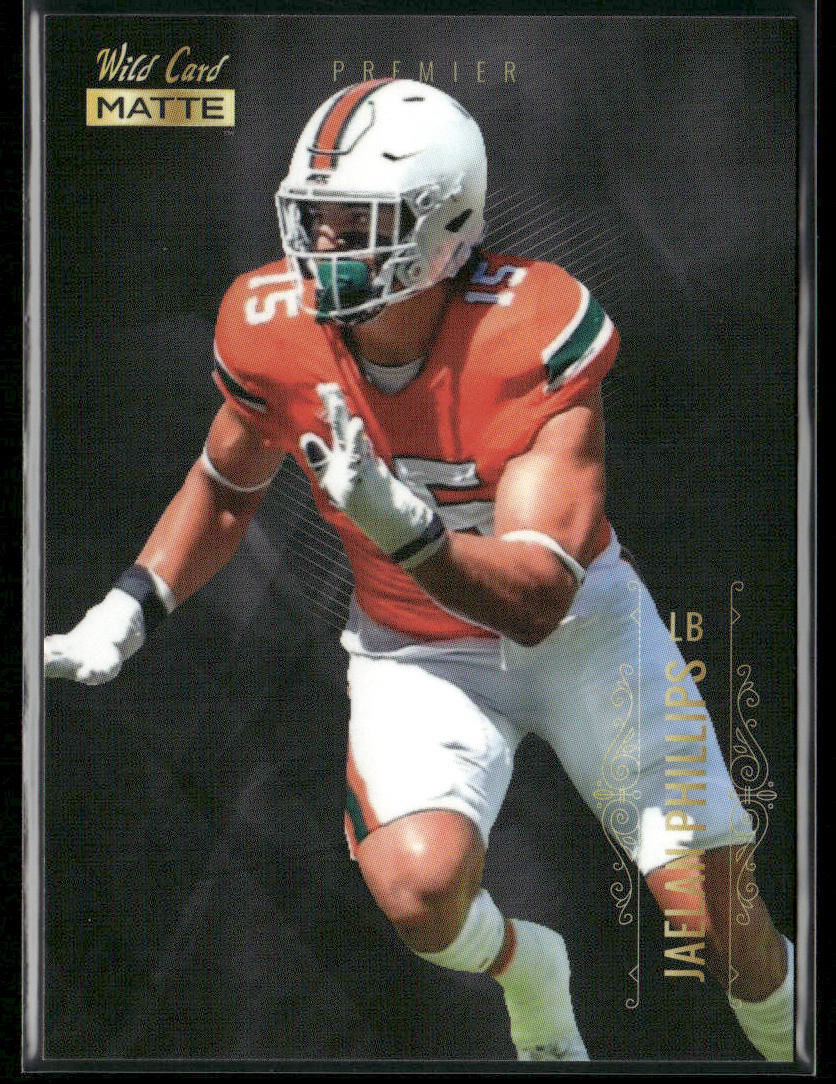 Jaelan Phillips 2021 Wild Card Matte White Black #MBC-29 Miami Hurricanes front