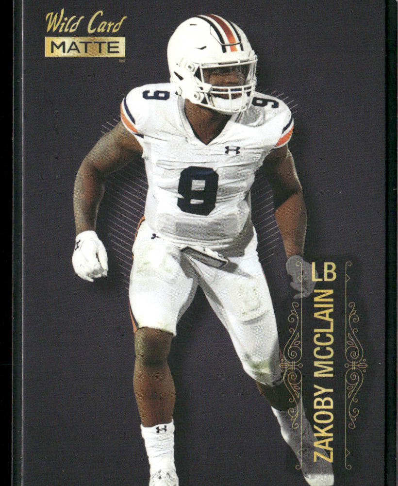 Zakoby McClain 2022 Wild Card Matte Black #MB-130 Auburn Tigers