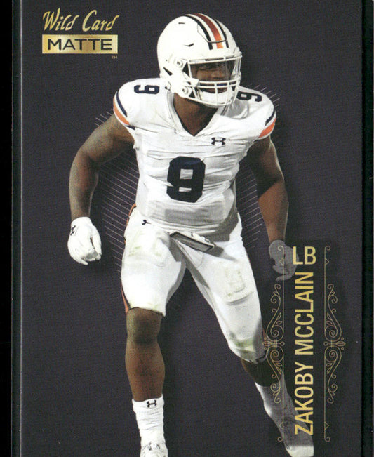 Zakoby McClain 2022 Wild Card Matte Black #MB-130 Auburn Tigers